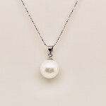 Sterling Silver & 11mm Pearl Necklace Set 18"