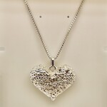 Sterling Silver Chain (20") & Puff Heart Pendant