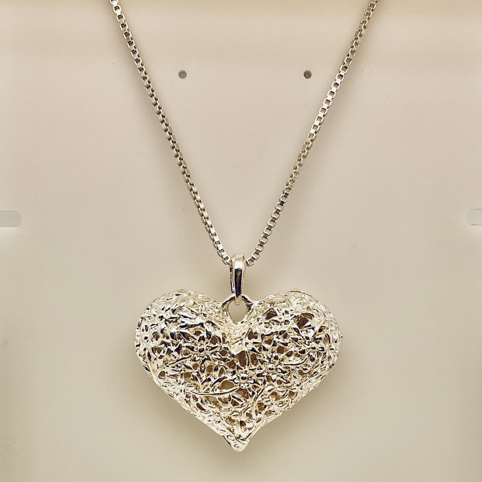 Sterling Silver Chain (20") & Puff Heart Pendant