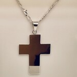 Sterling Silver Fígaro Chain (18") and Cross Pendant Set