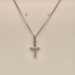 Sterling Silver Small Crucifix Cross & 16” Box Chain