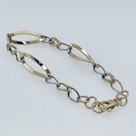 14K 2-tone Link Bracelet, 7.5"