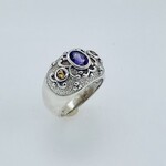 Sterling Silver Amethyst & Citrine Ring #8