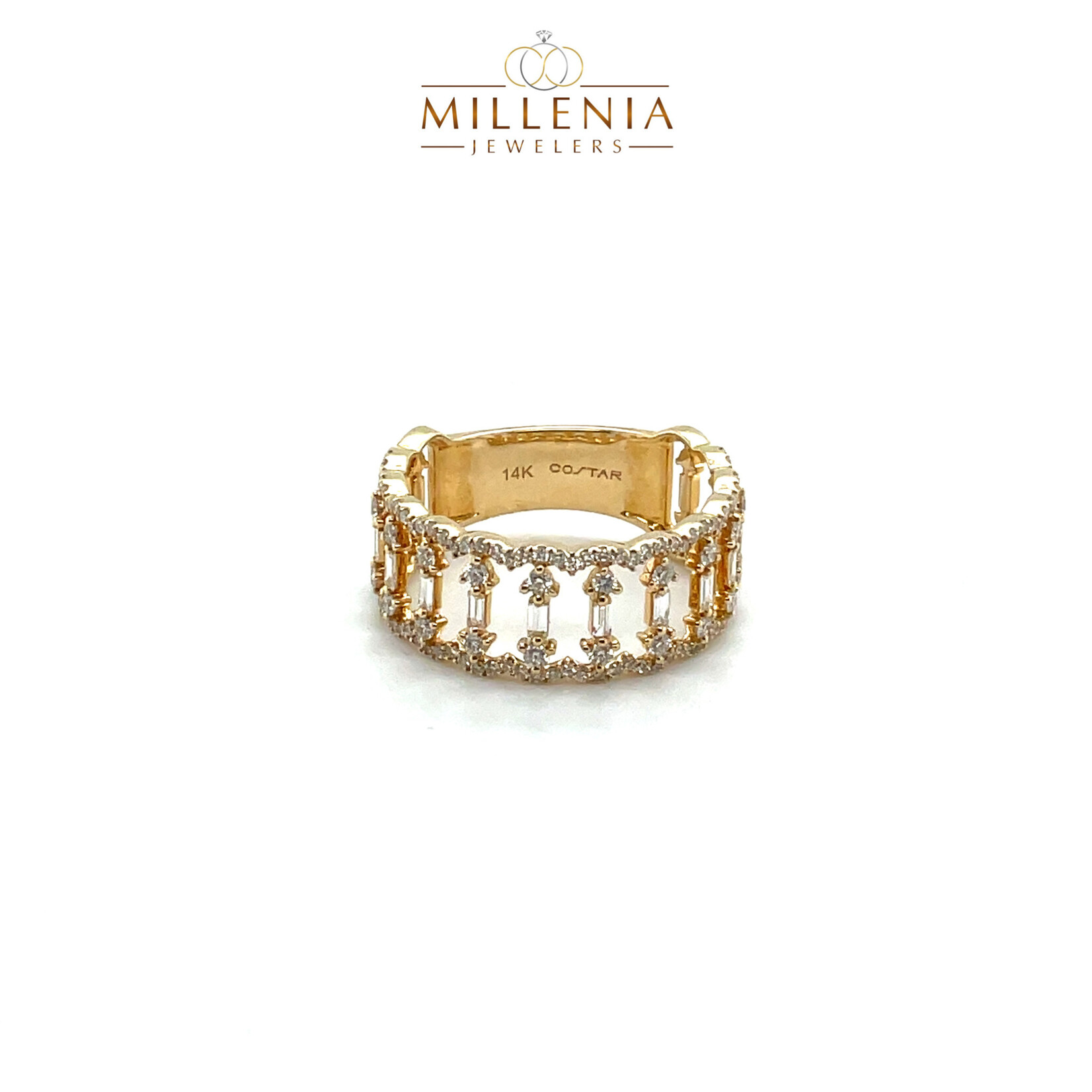 14K Arrow Diamond Band Size 7