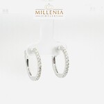 14KW Diamond Hoop Earrings .50 Ctw 26 RD 20MM