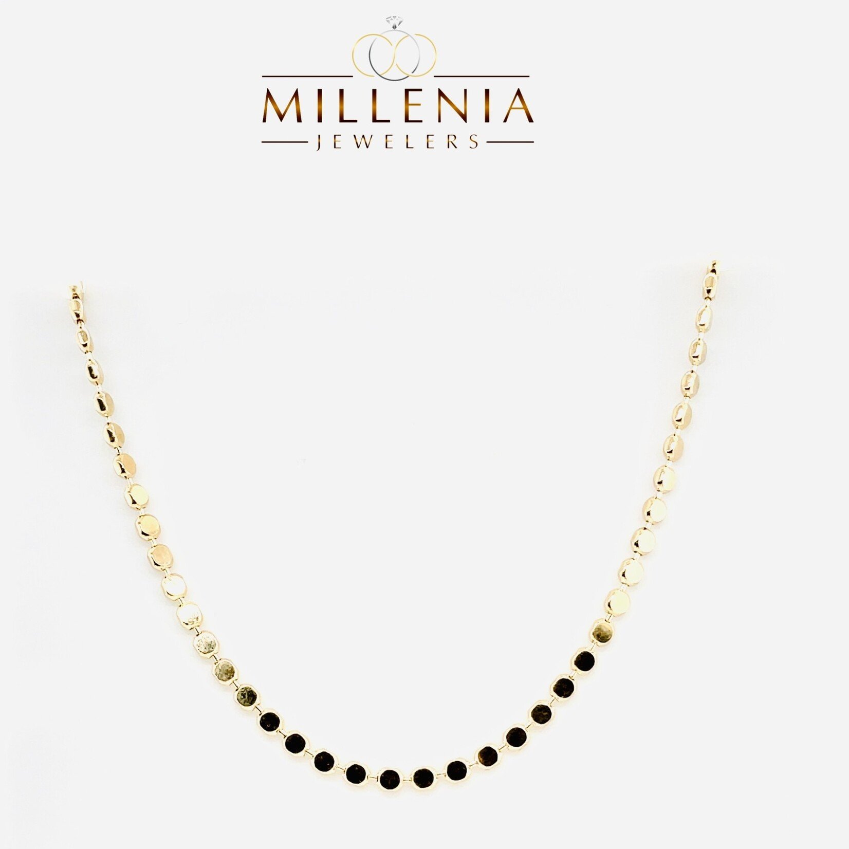 Gold Plated Flat Ball Chain Necklace