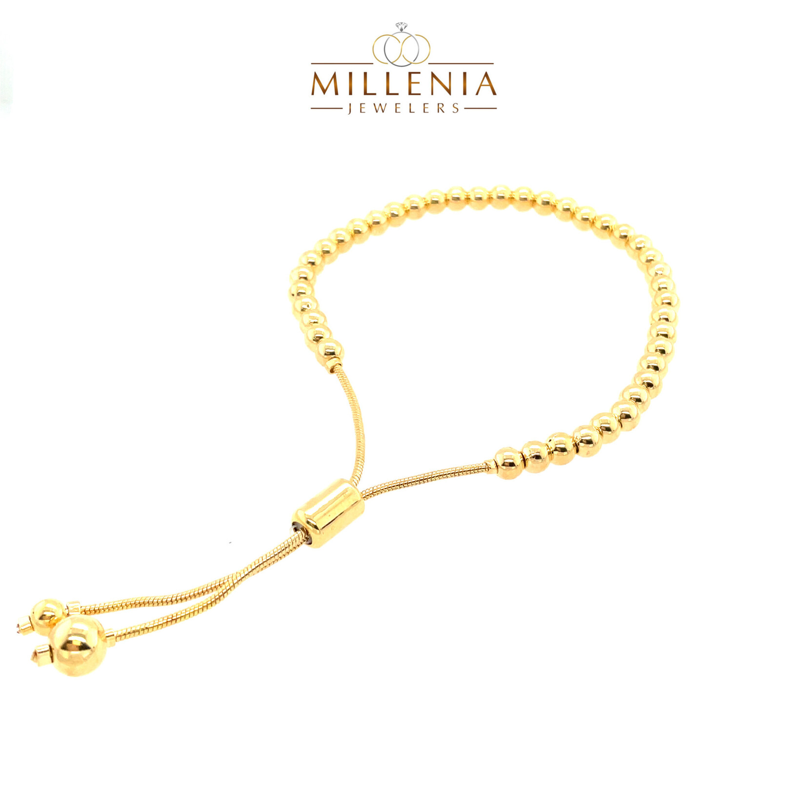 Gold Plated 4mm Beaded Chain Bracelet