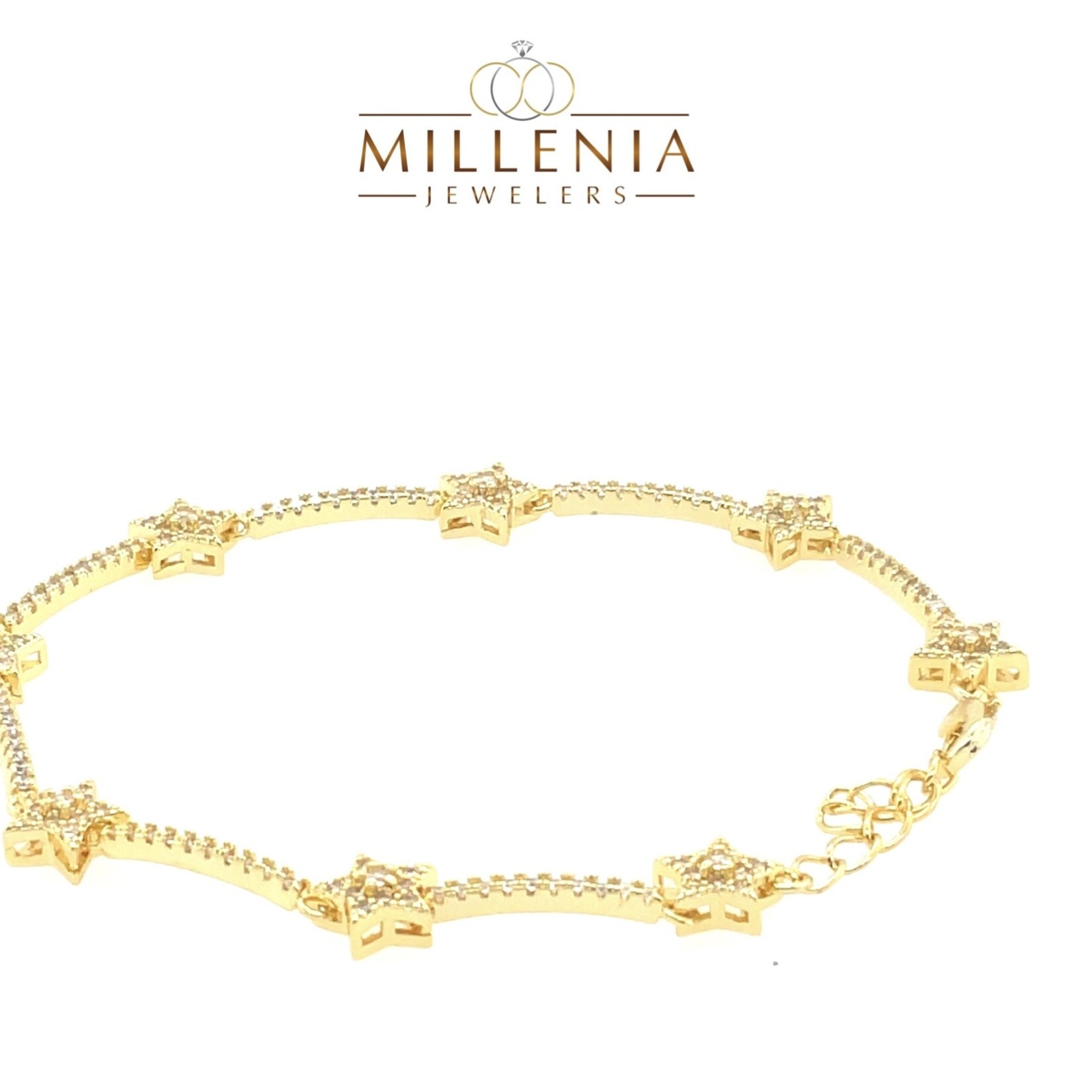 Gold Plated Diamond Star Bracelet