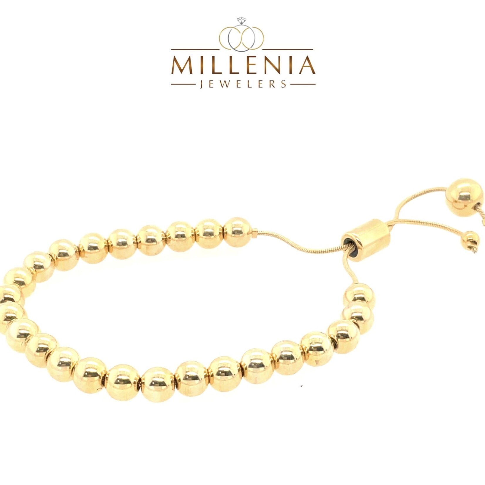 Gold Plated 6MM Beaded Bracelet