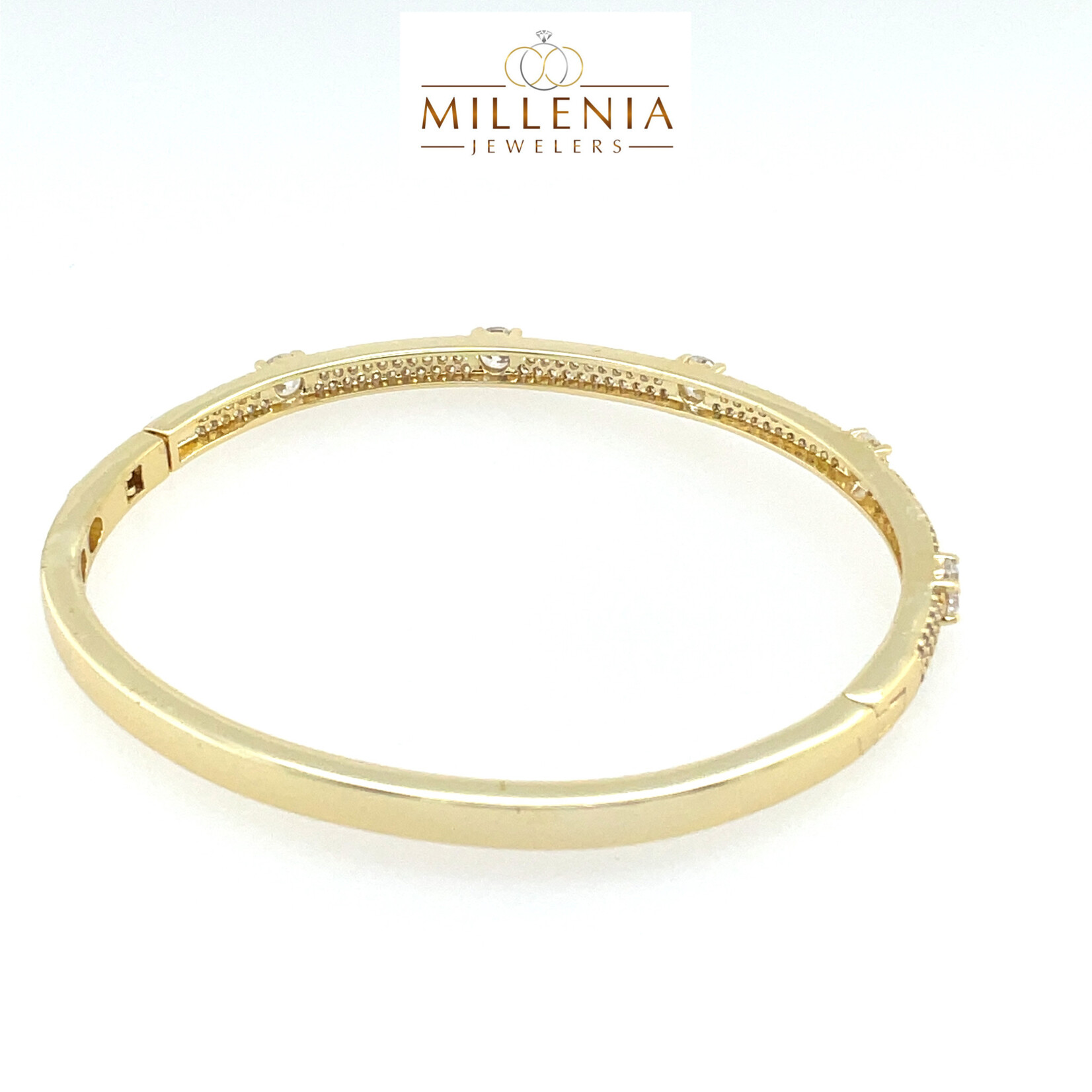 Gold Plated Pave Round Stone Bracelet