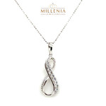 Sterling Silver 20" Chain & Infinity Necklace Set