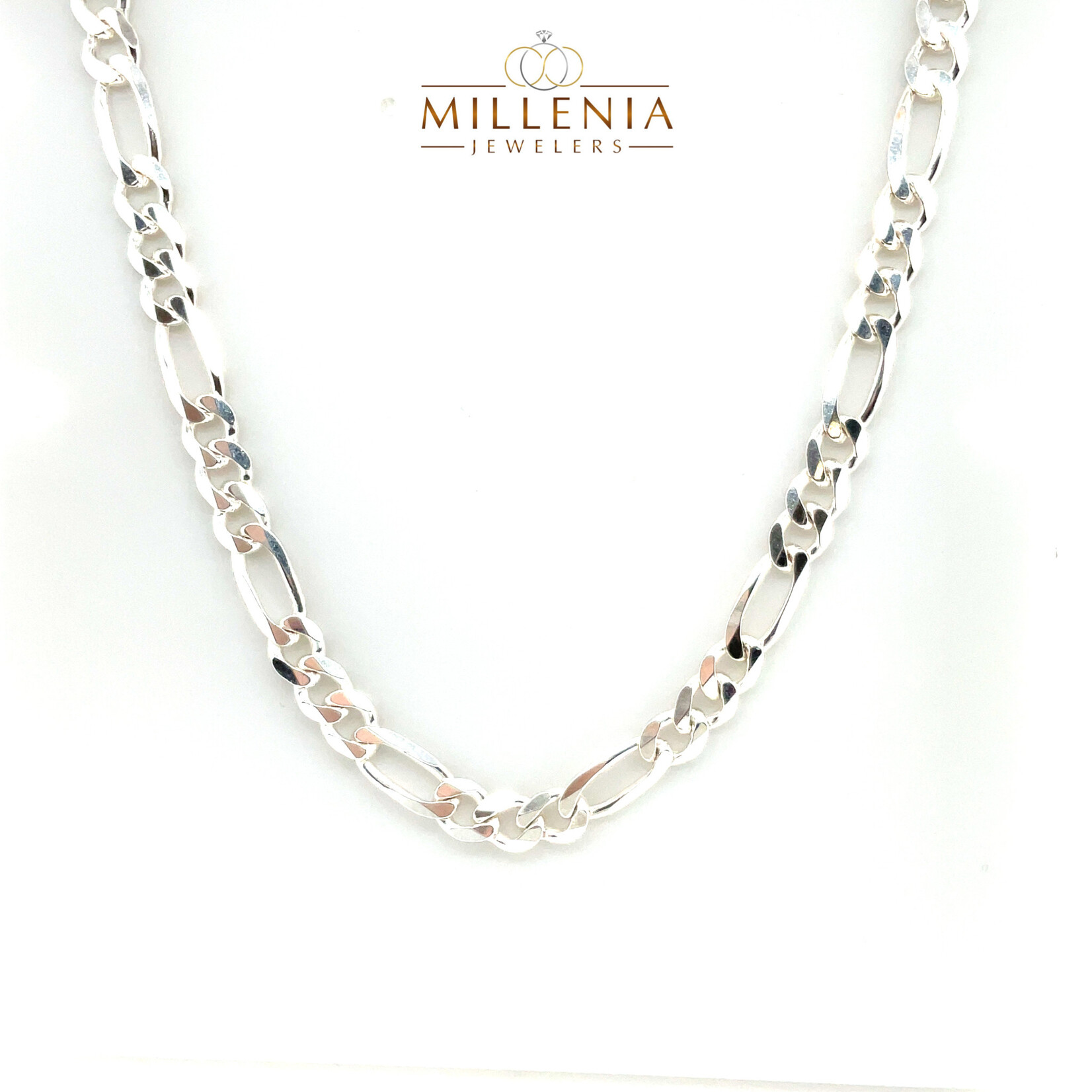 Sterling Silver Figaro Chain 22" 5.5mm