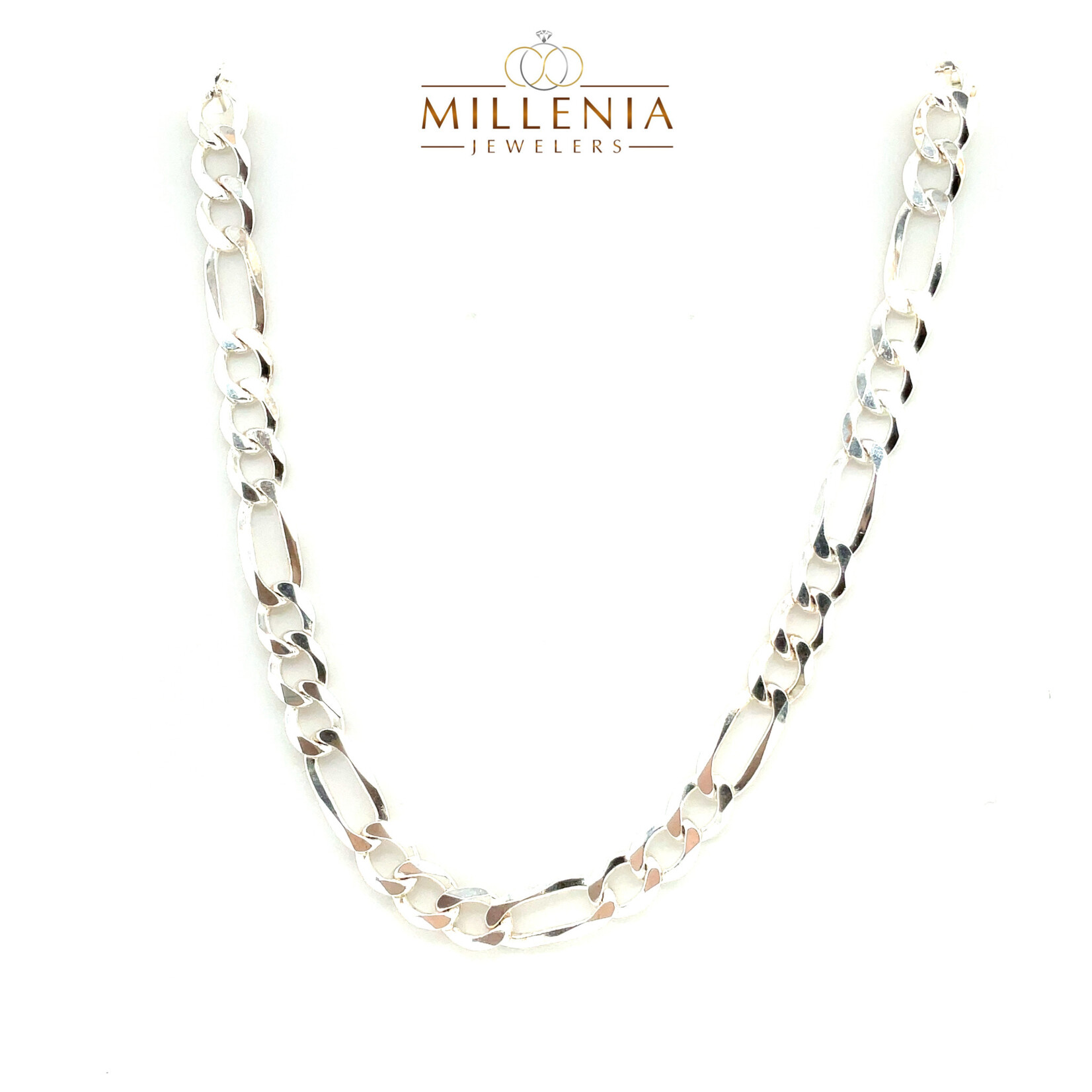 Sterling Silver Figaro Chain 24" 6.75mm