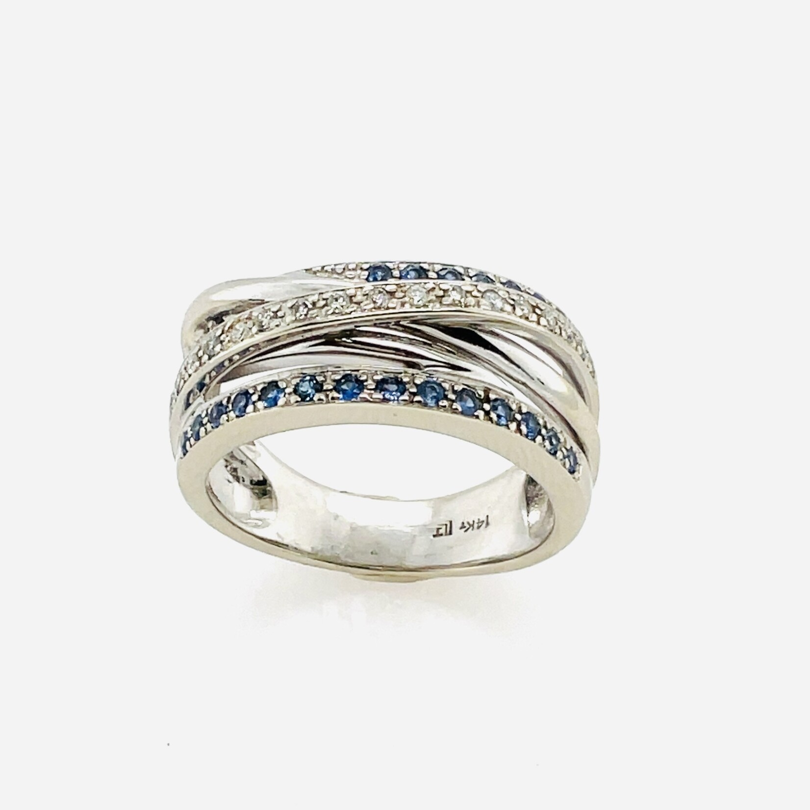 14 Kt WG Dia . 0.20Ctw, Sapphire Fashion Ring #7