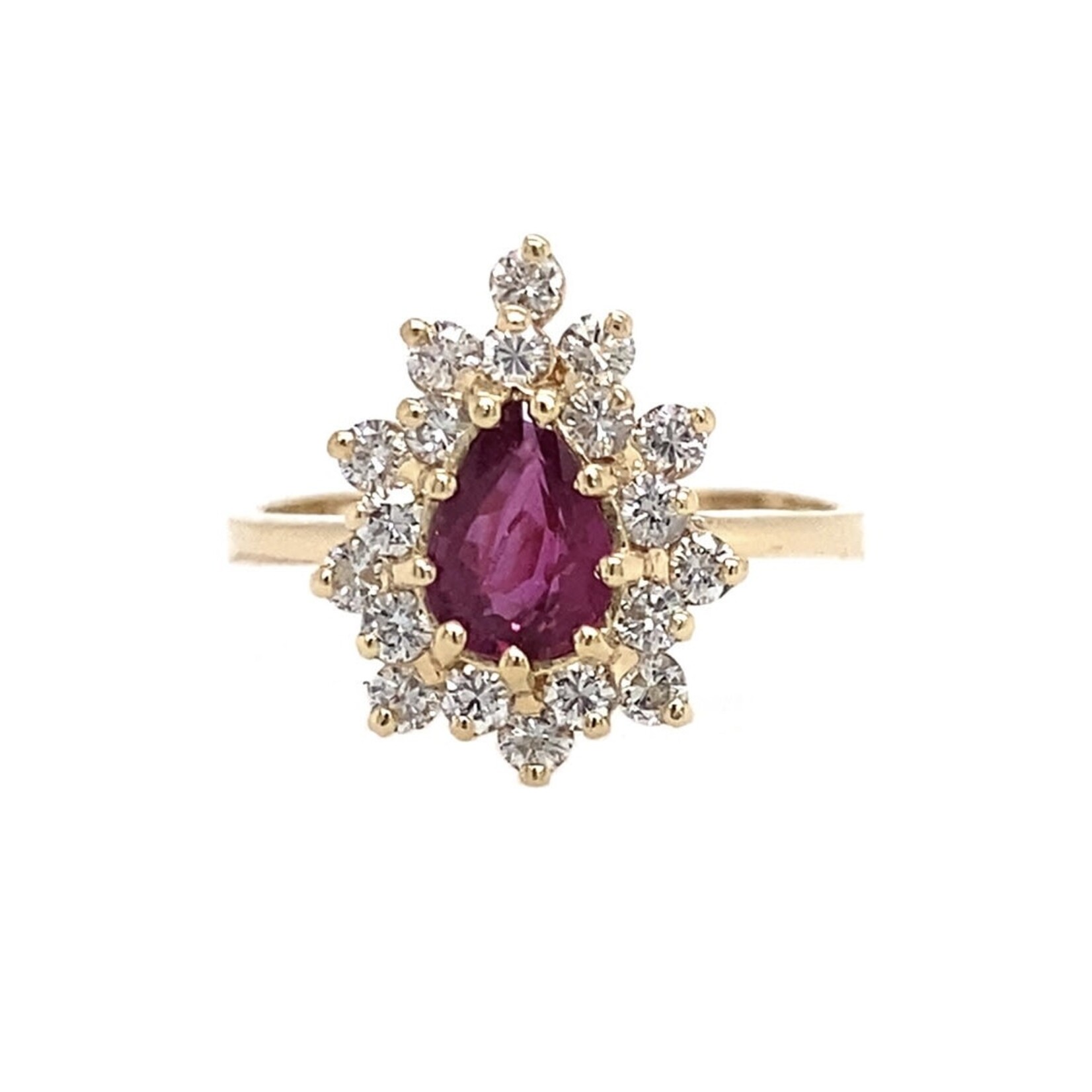 14k Yellow Gold Ruby Ring Size 7.5