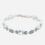 Ladies Blue Topaz Sterling Silver Bracelet