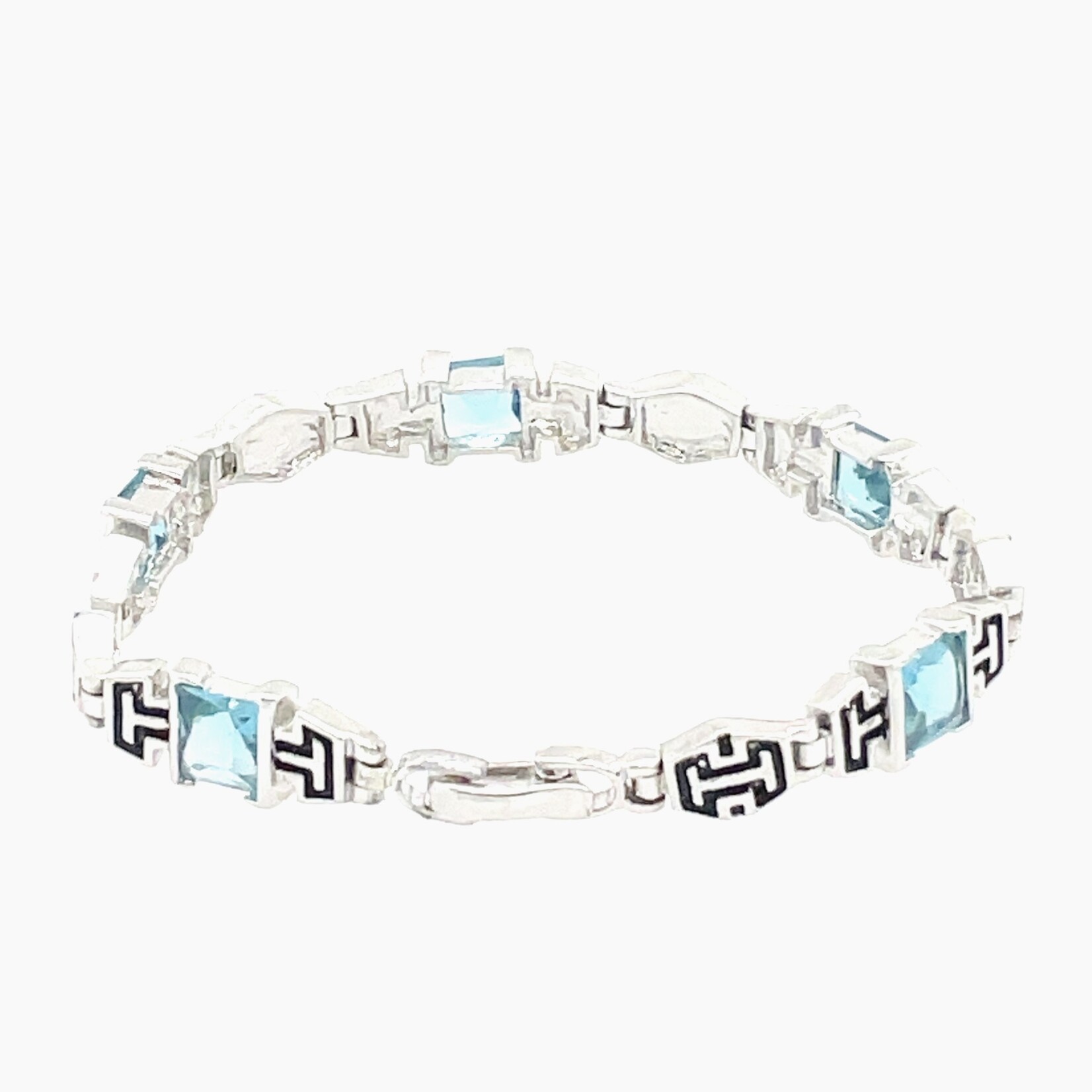 Ladies Blue Topaz Sterling Silver Bracelet