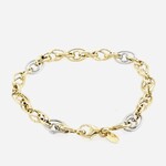 14K 2-Tone Link Bracelet, 7.5"