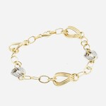 14K 2-Tone Link Bracelet, 7.5"