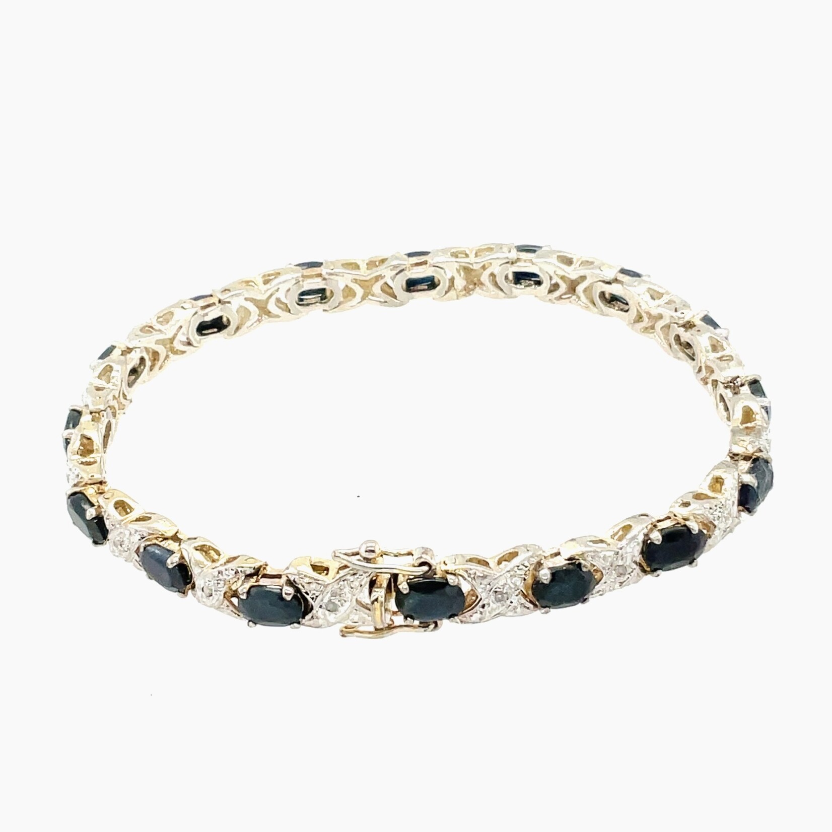 5.5 ctw. Oval Sapphire & Diamond Tennis Brac.