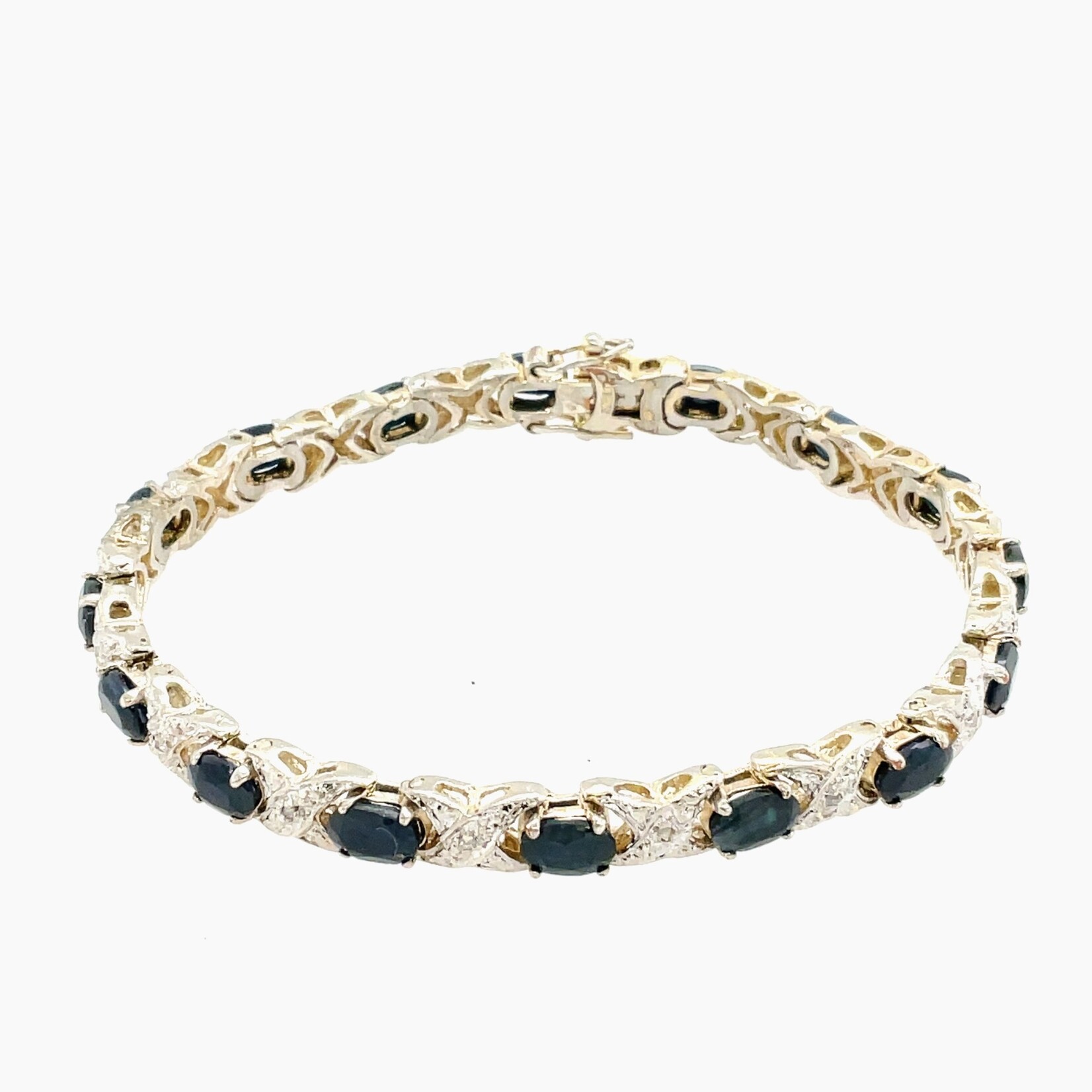5.5 ctw. Oval Sapphire & Diamond Tennis Brac.