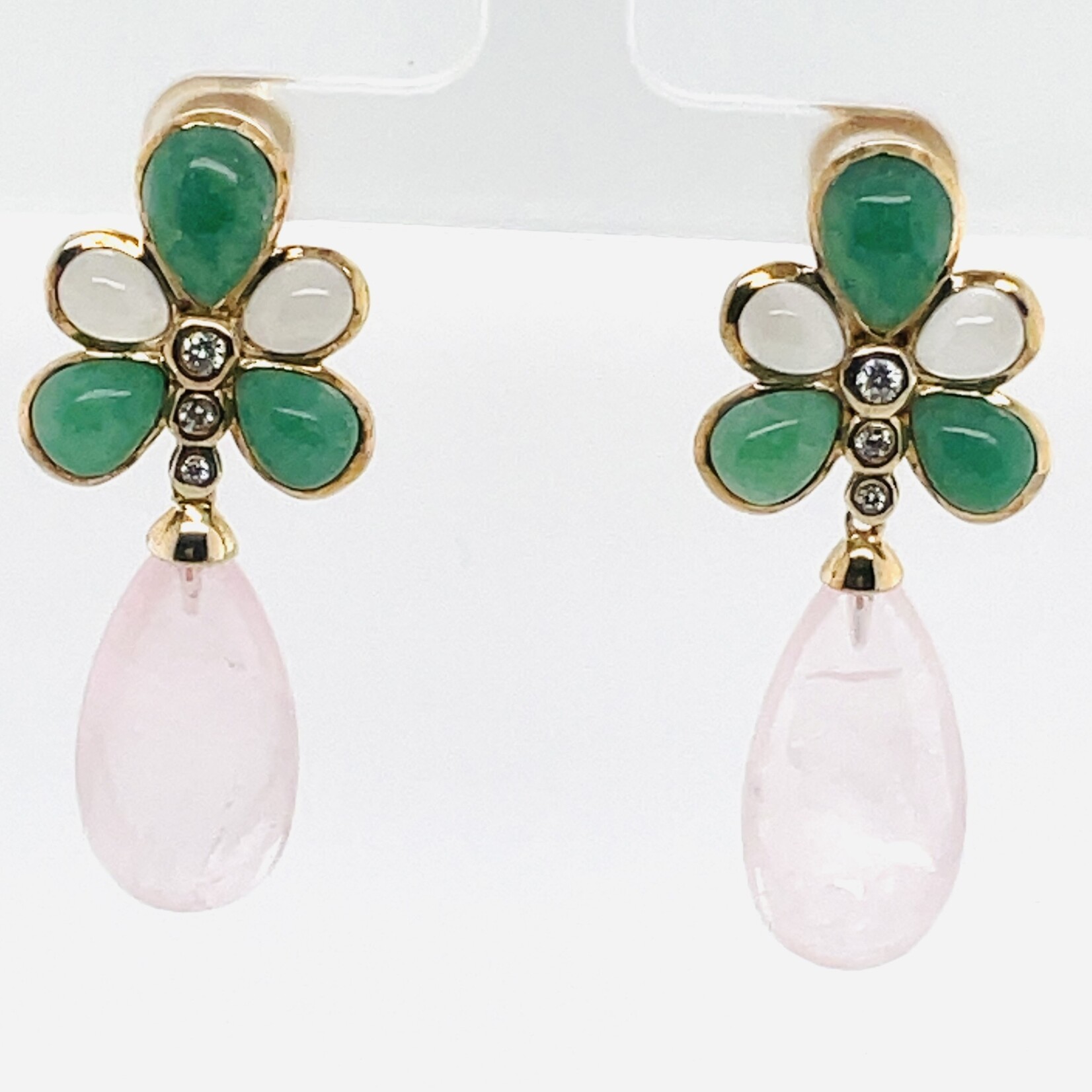 Sterling Silver Gold Plated Quartz Dangle Earrings