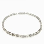 Ladies Silver CZ Flexible Tennis Bracelet  8.5"