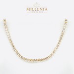 Gold Plated Marquise Cut Stone Tennis Necklace