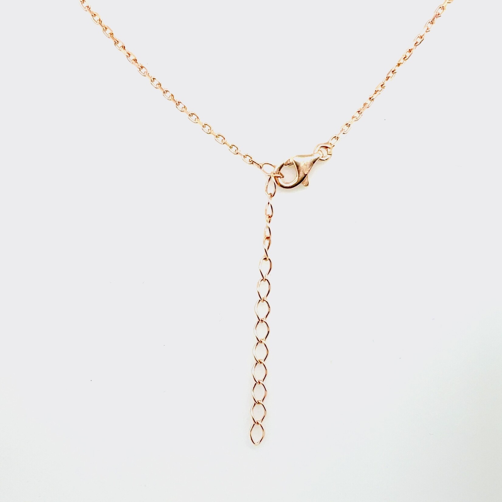 Gold Plated Silver Chain & Qtz Rose Pendant Set