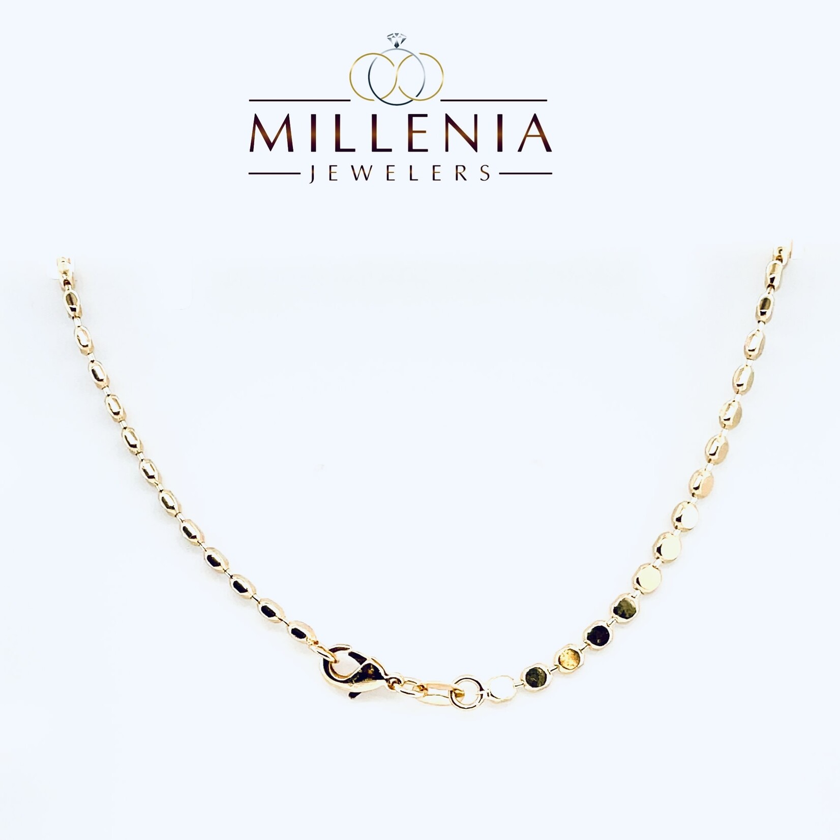 Gold Plated Flat Ball Chain Necklace