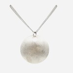 Sterling Silver Titanium Finish Circle Necklace