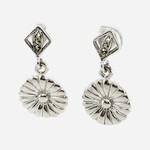 Sterling Silver Flower Earrings, Daisy