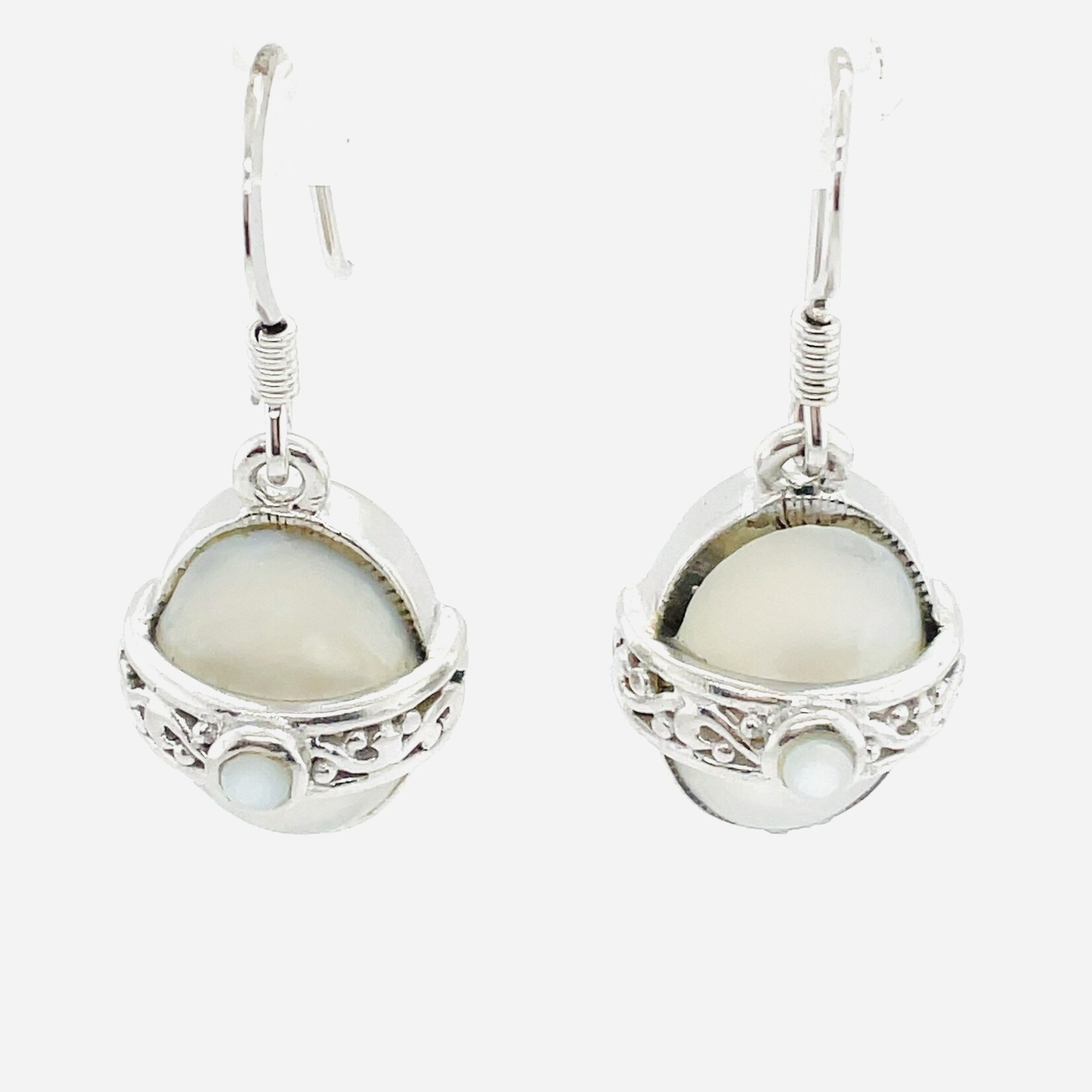 Sterling Silver & Moonstone Swirl Rope Earrings