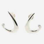 Sterling Silver Vintage Elodie Earrings, Diamond .04