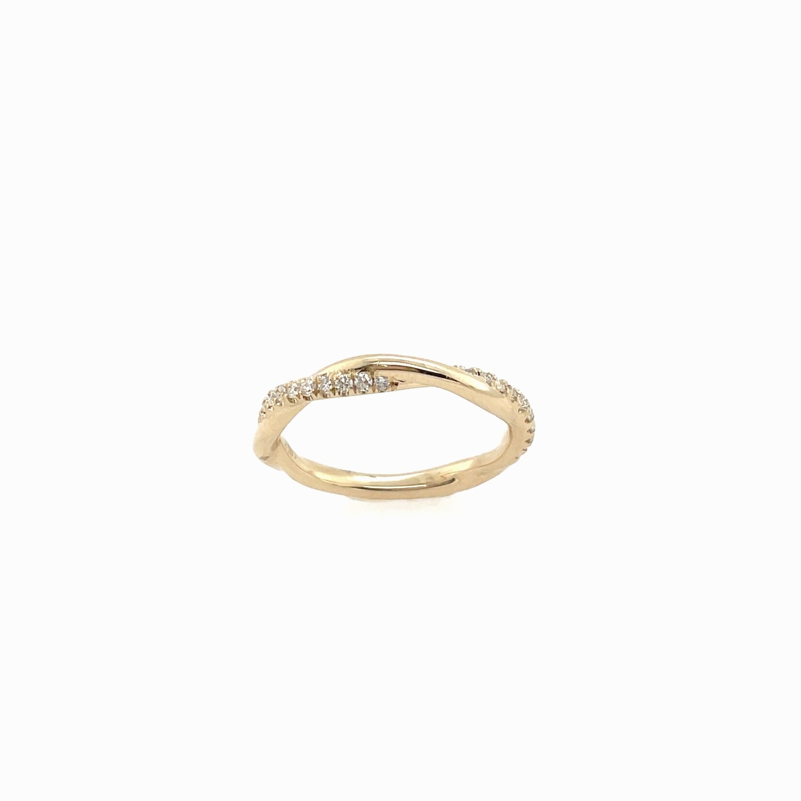 14K Twisted Diamond Wedding Band Size 7