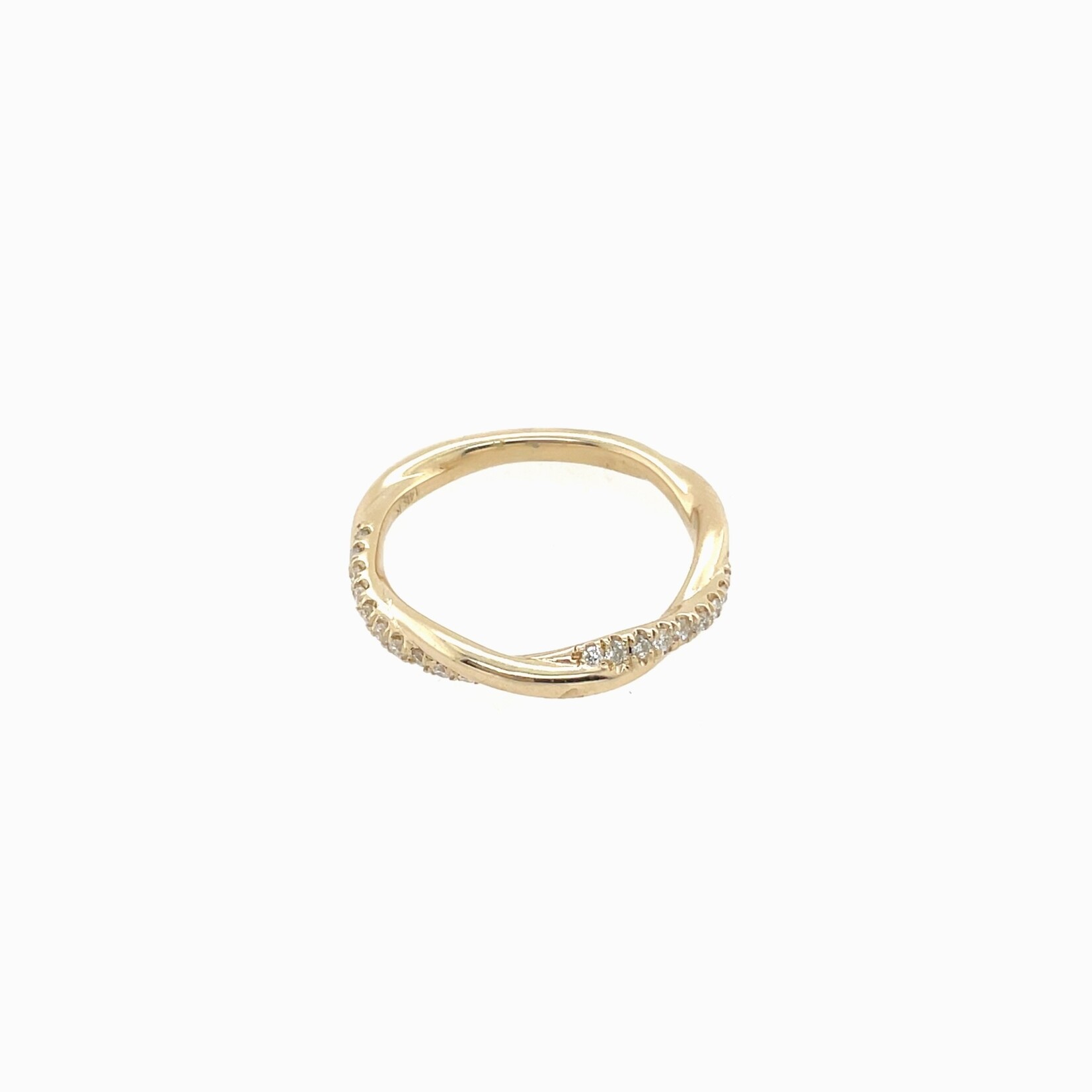 14K Twisted Diamond Wedding Band Size 7