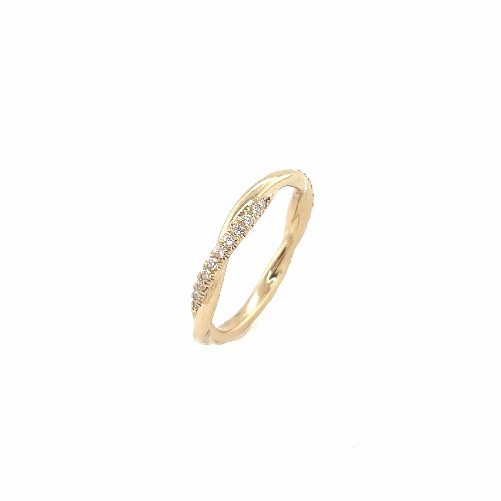 14K Twisted Diamond Wedding Band Size 7