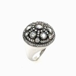 Sterling Silver CZ Ring, Size 8.5