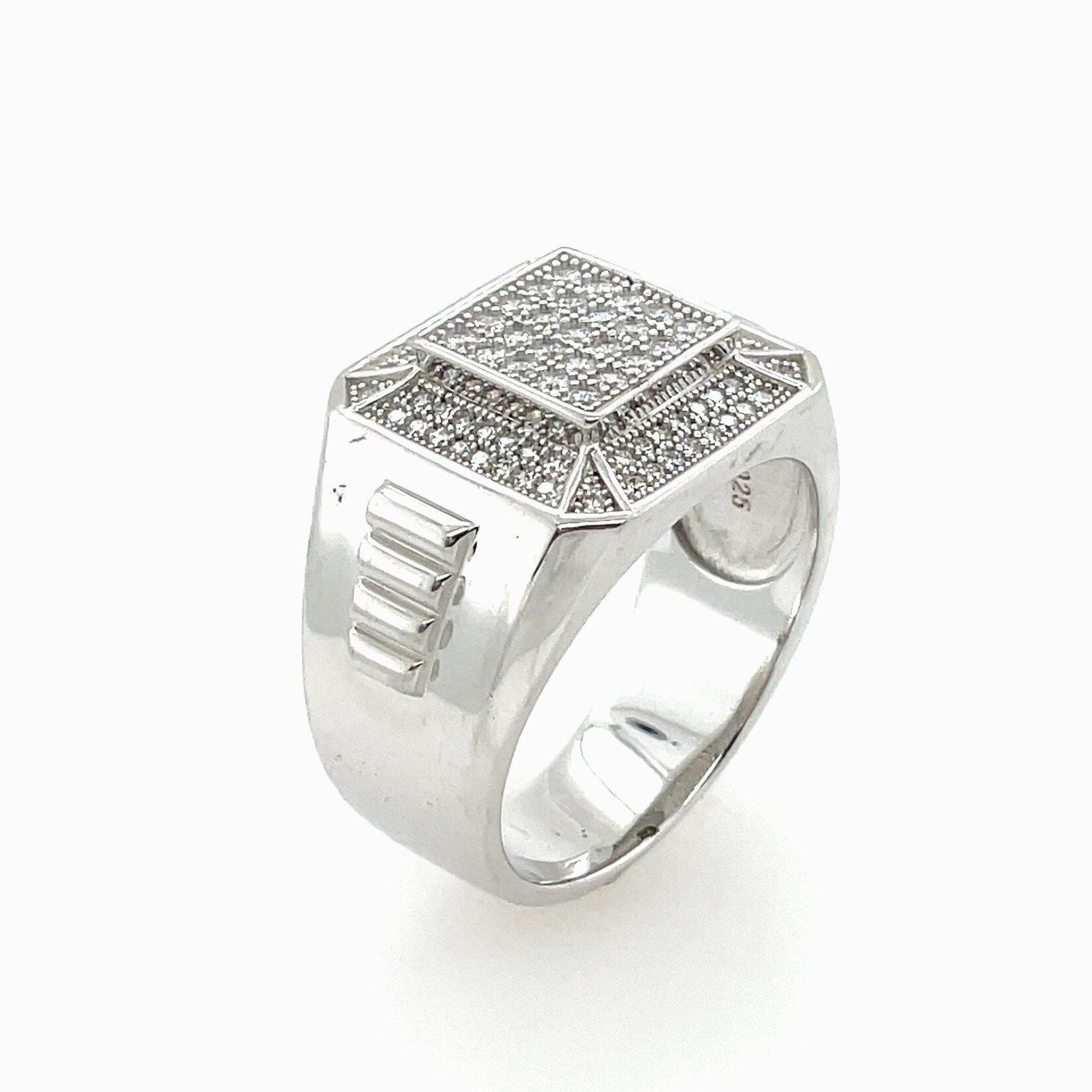 Sterling Silver & CZ Brillant Embers Polished Ring Size 11