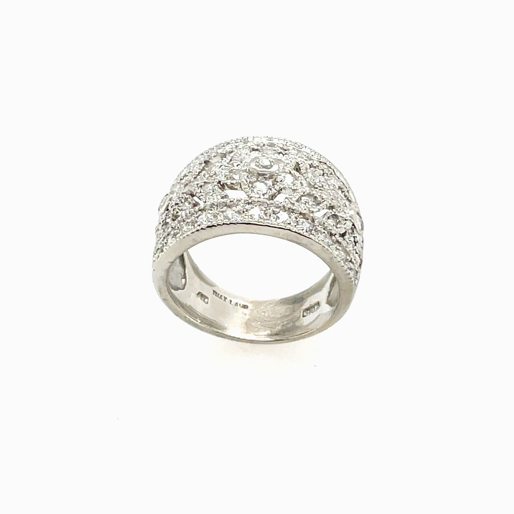 Ladies Cubic Zirconia Fashion Ring / Silver Size 7