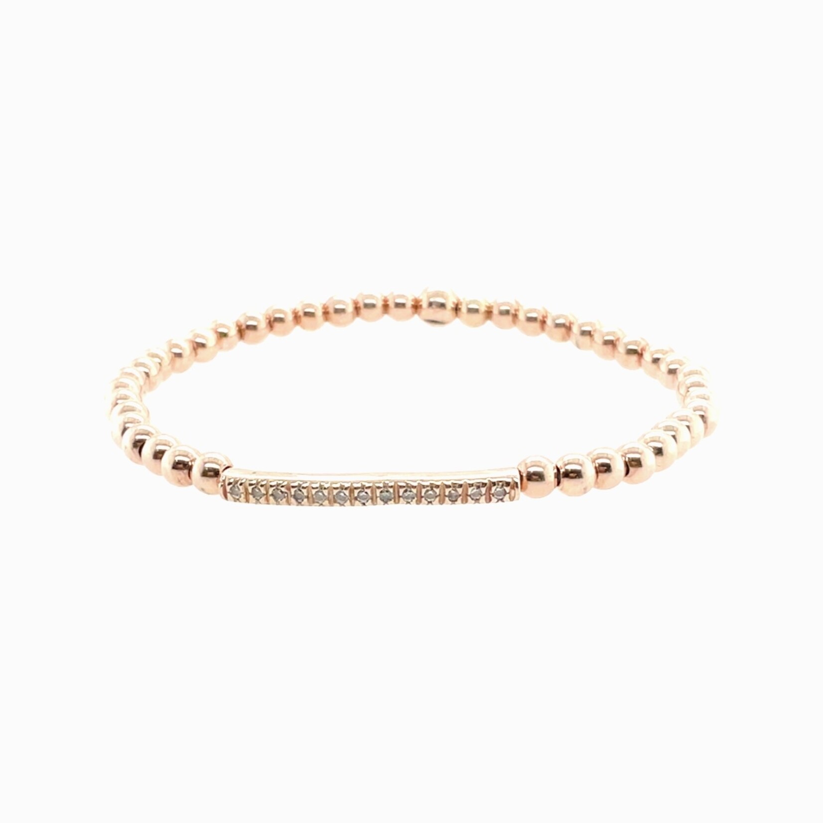 Sterling Silver Rose Gold Plated Beated Bracelet