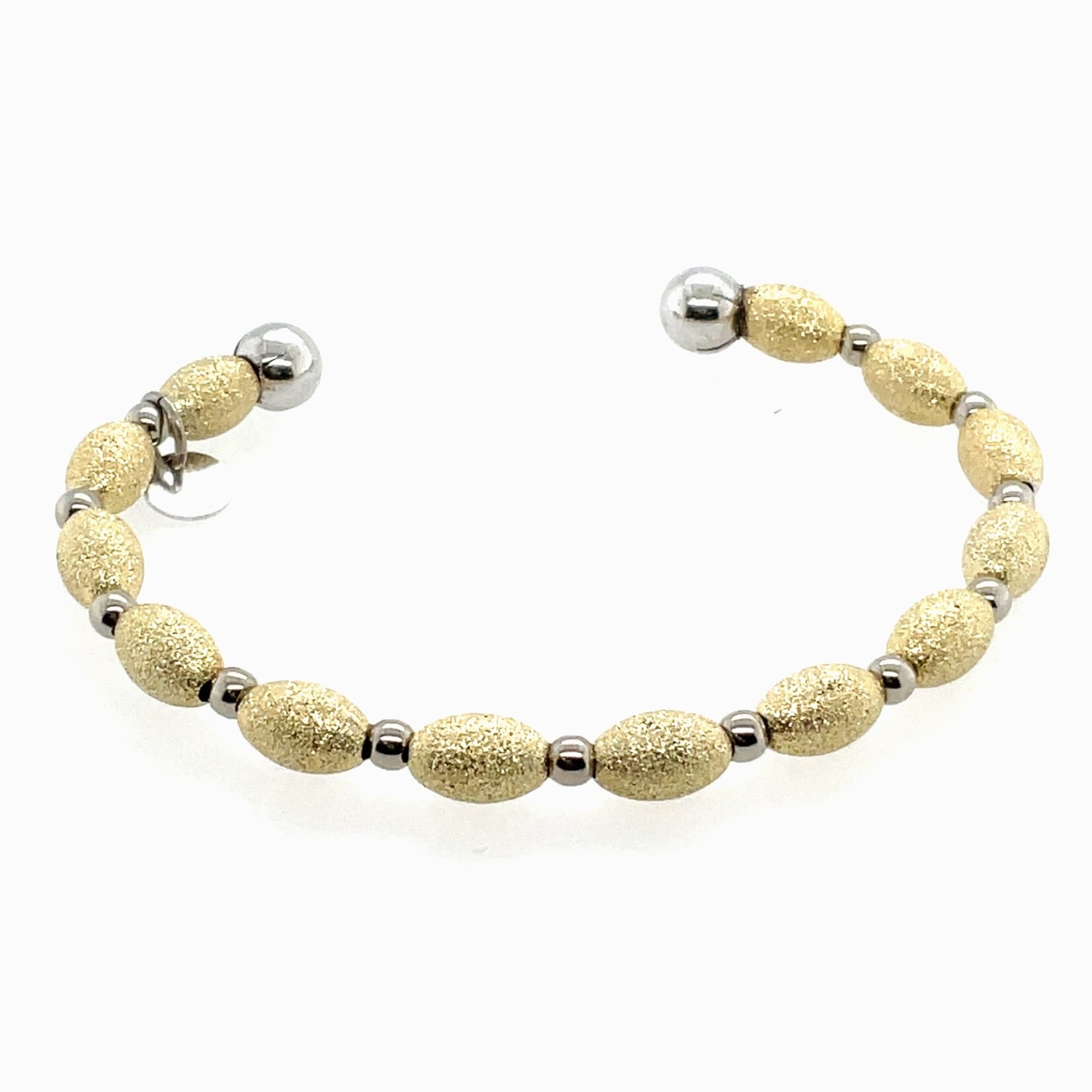Two-tone Silver Flex Bangle