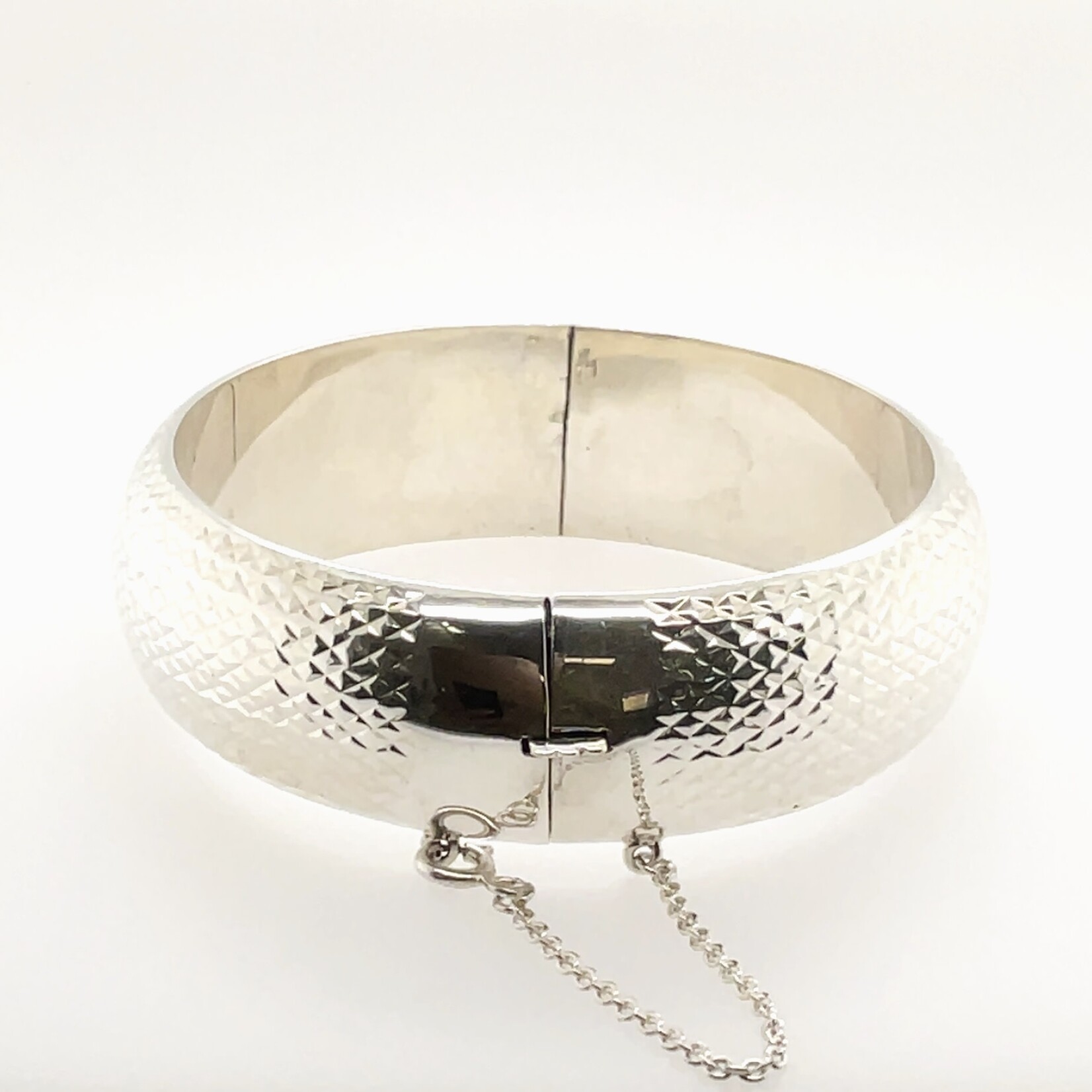 Sterling Silver Polished Hammered Bracelet