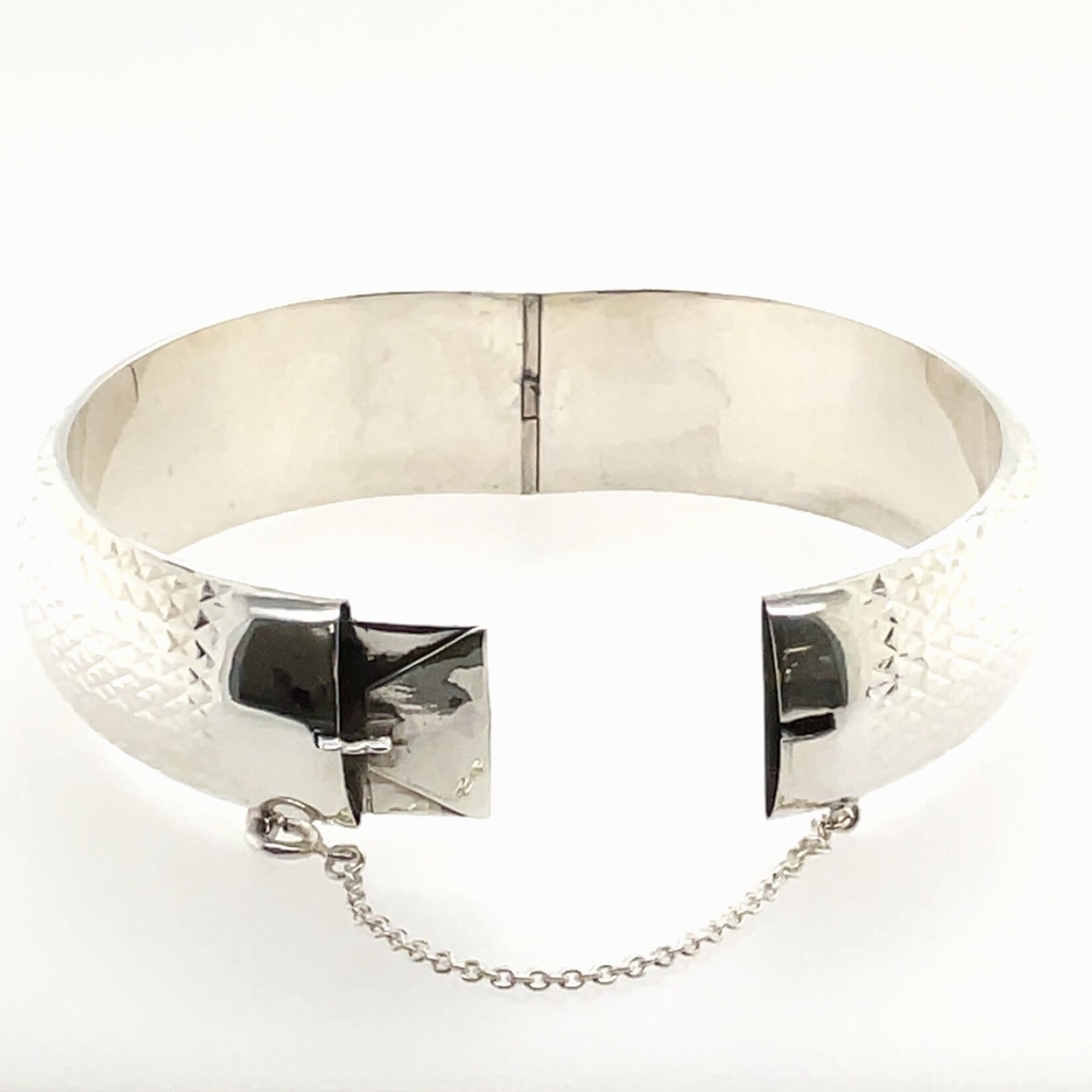 Sterling Silver Polished Hammered Bracelet