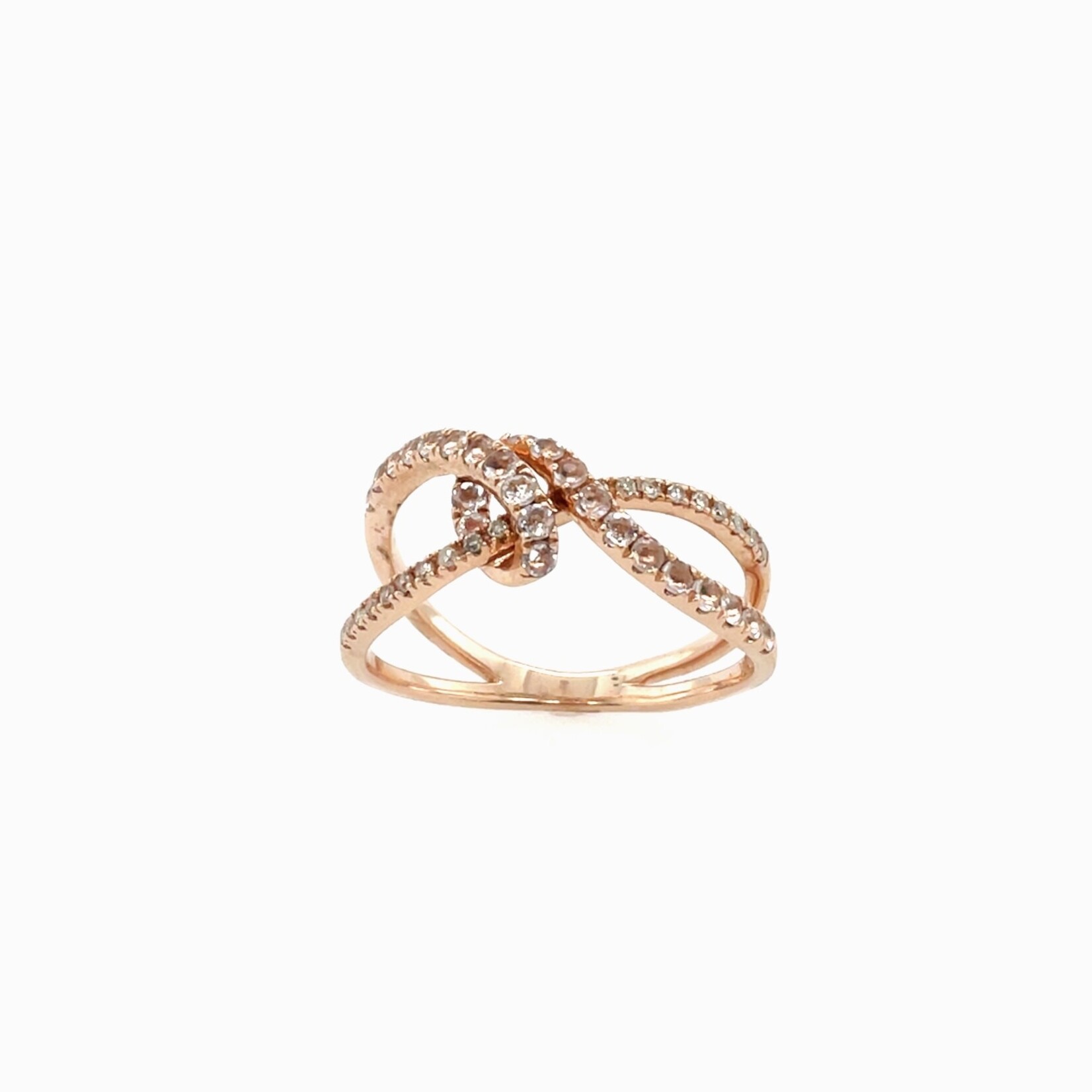 10K Rose Gold Knot Ring, Size 7.5