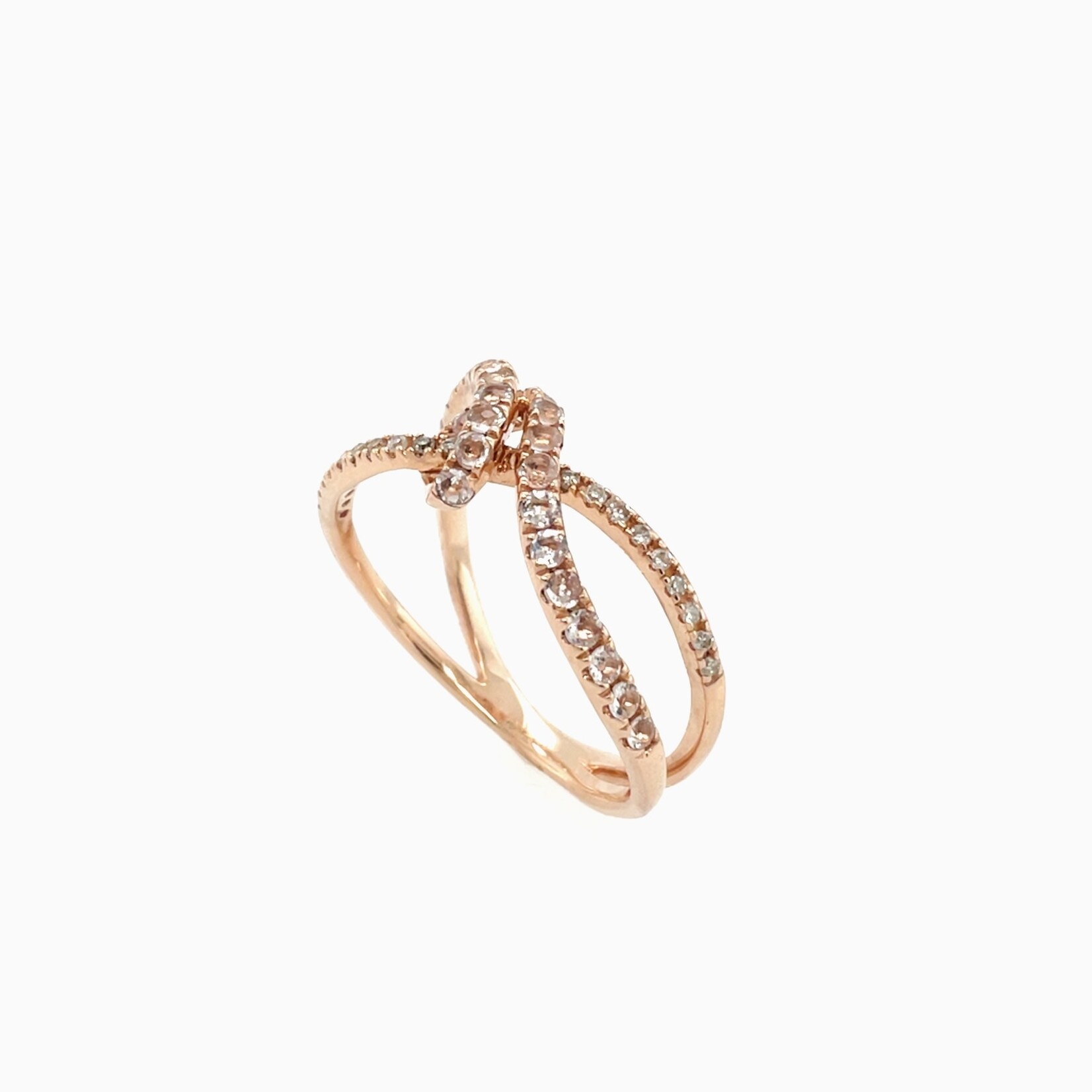 10K Rose Gold Knot Ring, Size 7.5
