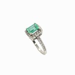 14K Emerald/Diamond Ring, Size 6.25