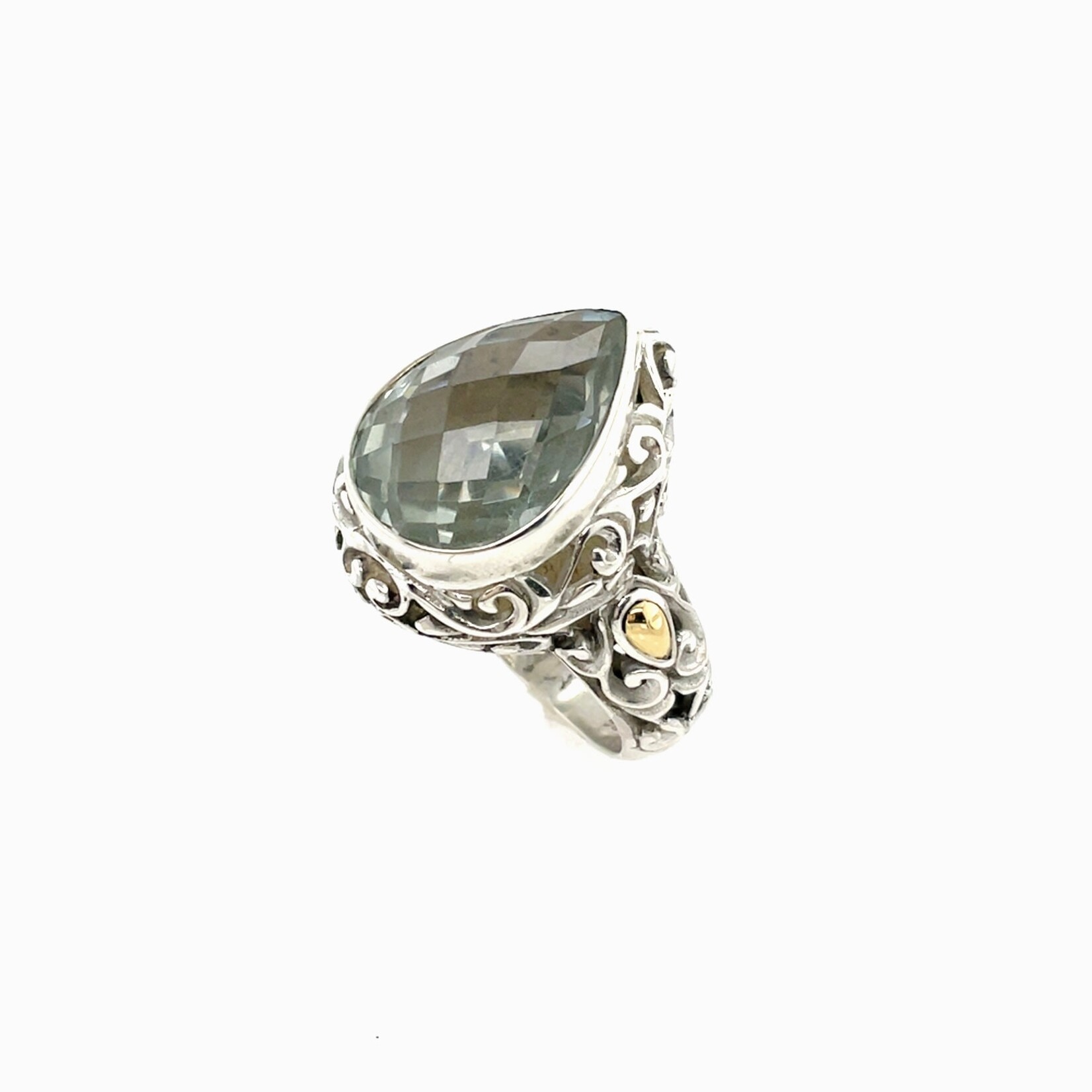 Ladies Green Prasiolite Ring / Silver Size 7