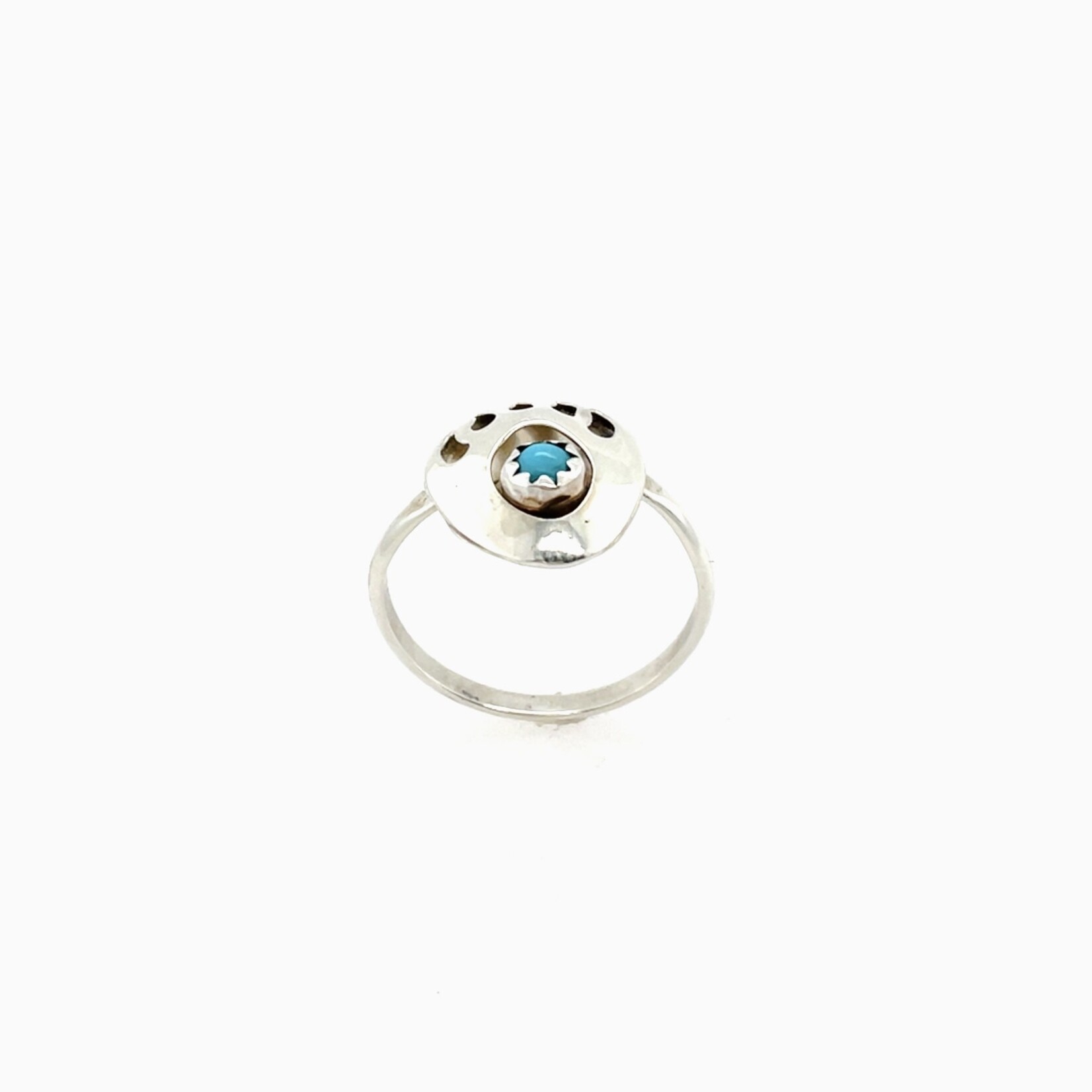 Silver Turqouise Bear Paw Ladies Ring