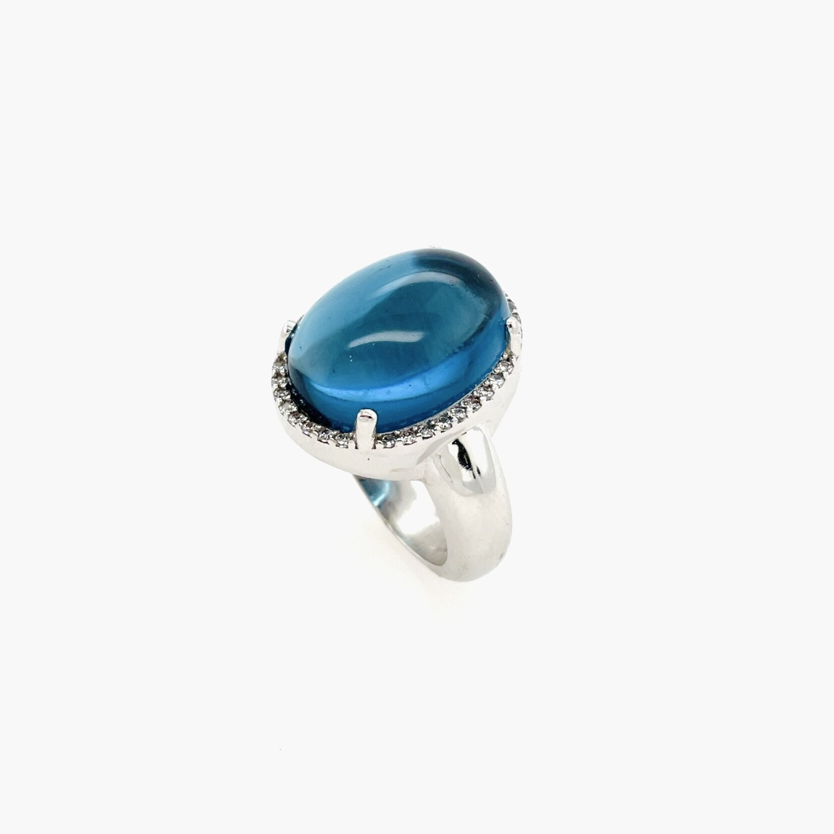 Sterling Silver Blue Topaz Fashion Ring Size 7